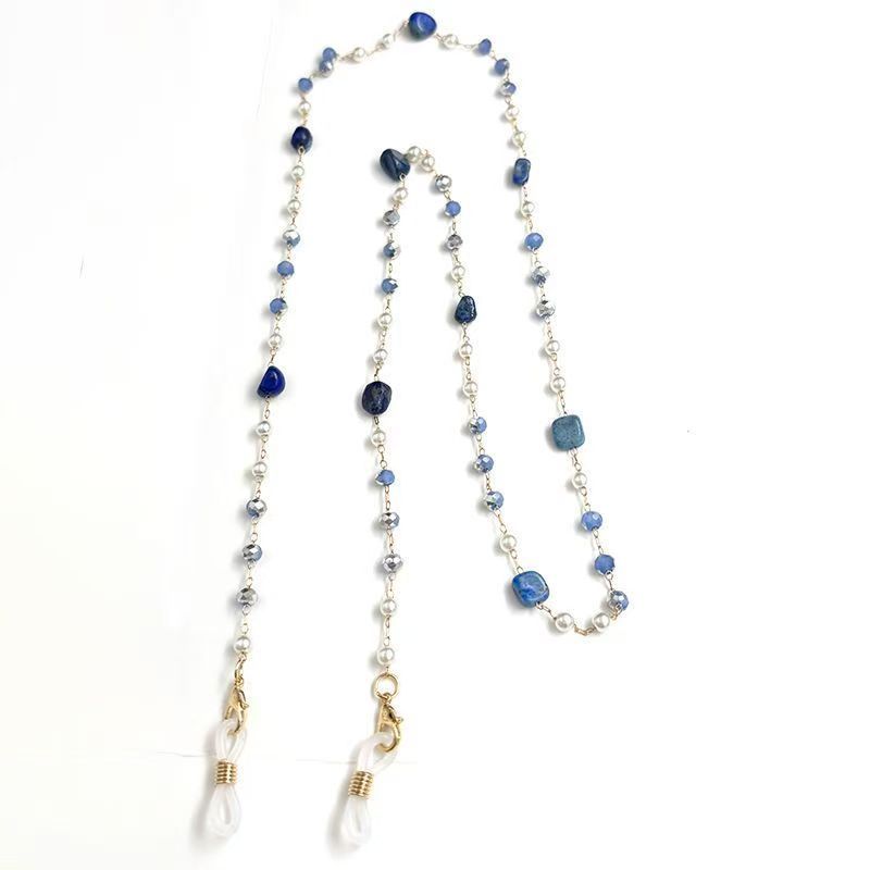 Handmade Agate & Pearl Eyeglass Chain — Anti-Slip Necklace Strap - Image 2