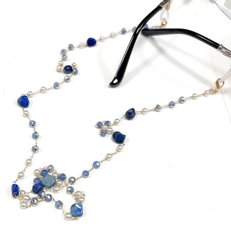 Handmade Agate & Pearl Eyeglass Chain — Anti-Slip Necklace Strap - Image 4